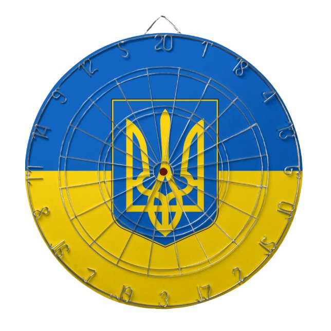 Dartboard with Flag of Ukraine (Front)
