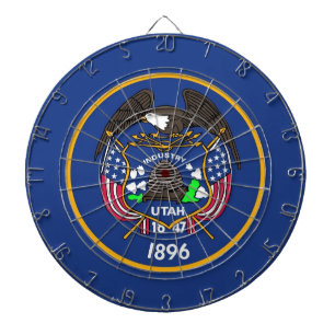 Dartboard with Flag of Utah, USA