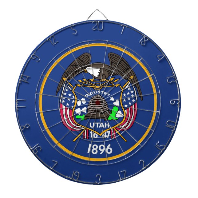 Dartboard with Flag of Utah, USA Darts (Front)