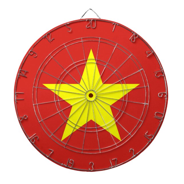 Dartboard with Flag of Vietnam Darts (Front)