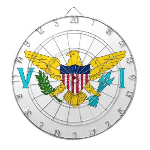 Dartboard with Flag of  Virgin Islands USA