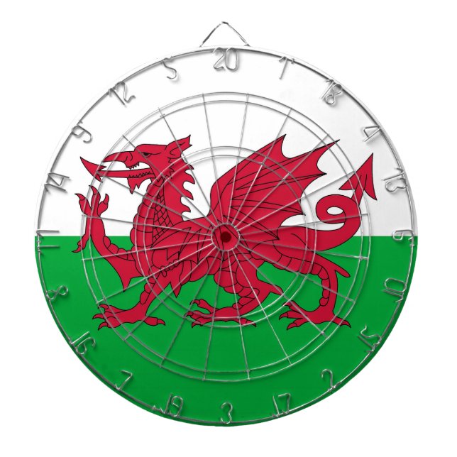 Dartboard with Flag of Wales (Front)