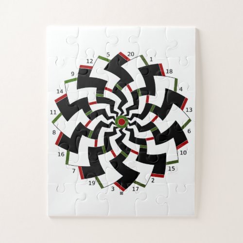 Dartboard Zigzag Design  Jigsaw Puzzle