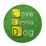 Love
 Sophia
 Dog
   Dartboards