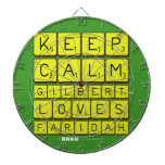 Keep 
 Calm 
 Gilbert 
 Loves 
 Faridah   Dartboards
