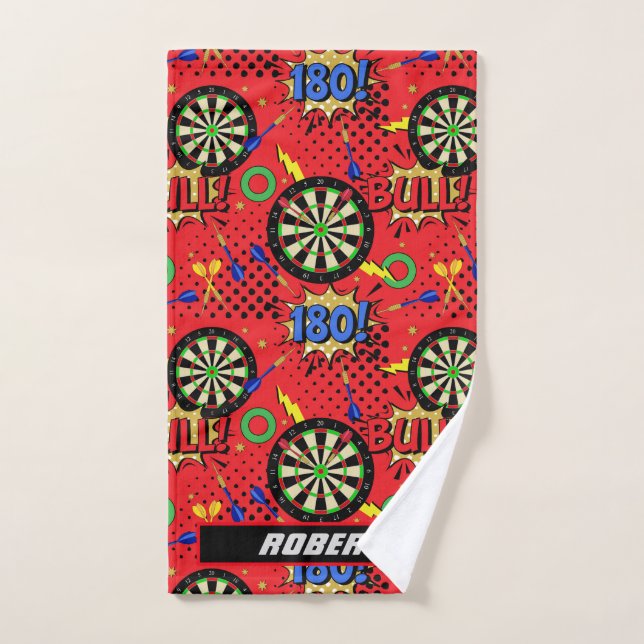 Dartboards Darts Comic Book Style Personliazed Hand Towel (Hand Towel)