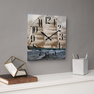 Dartford Sailing ship 1910 Square Wall Clock