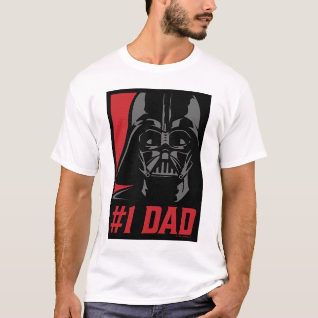 Darth Vader #1 Dad Stencil Portrait T-Shirt (Front)