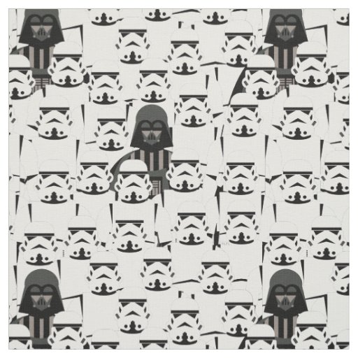 Darth Vader and Stormtrooper Crowd Pattern Fabric
