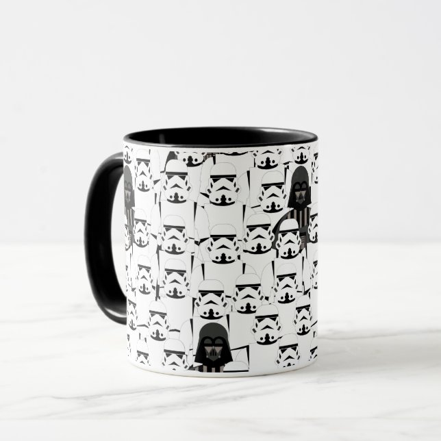 Darth Vader and Stormtrooper Crowd Pattern Mug (Front Left)