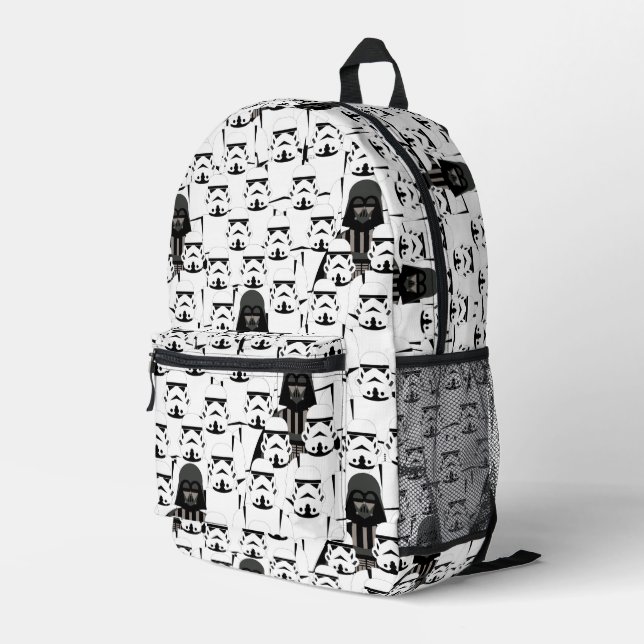 Darth Vader and Stormtrooper Crowd Pattern Printed Backpack (Back Corner Right)