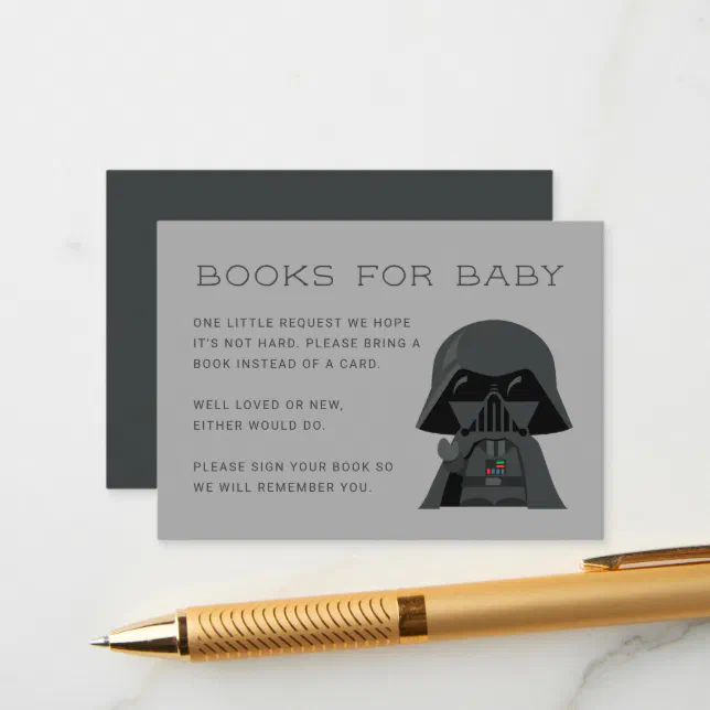 Darth Vader Baby Shower Books for Baby Insert Zazzle
