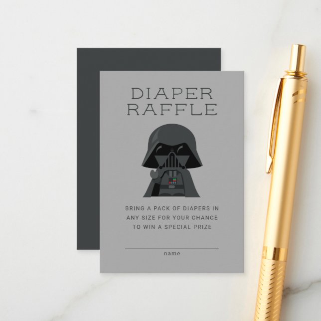 Darth Vader | Baby Shower - Diaper Raffle Enclosure Card (Front/Back In Situ)