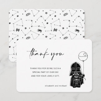 Darth Vader Balloon Baby Shower Thank You Invitation