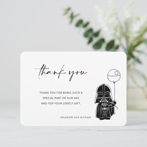 Darth Vader Balloon Baby Shower Thank You Invitation Zazzle