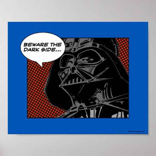 Darth Vader Comic Beware The Dark Side Poster
