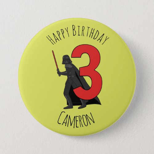 Darth Vader _ Happy Third Birthday Button