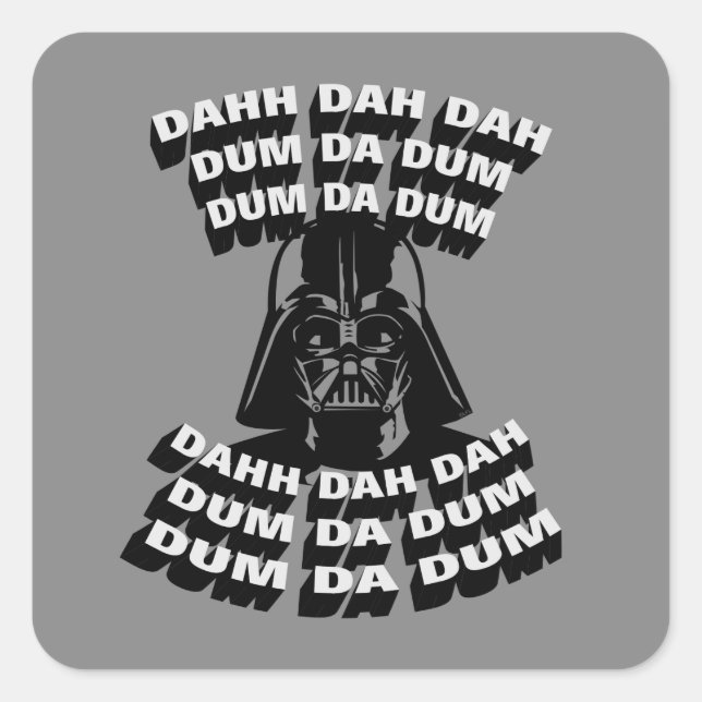 Darth Vader - Imperial March Typography Square Sticker (Front)