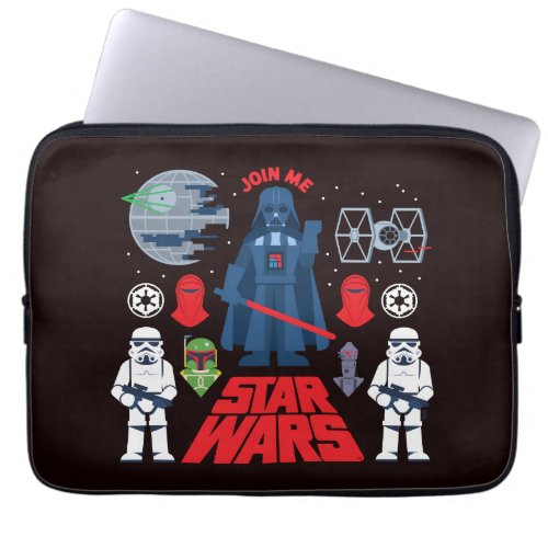 Darth Vader Join Me Cartoon Illustration Laptop Sleeve