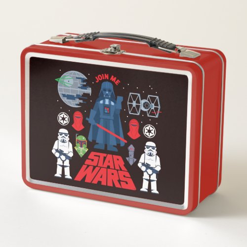 Darth Vader Join Me Cartoon Illustration Metal Lunch Box