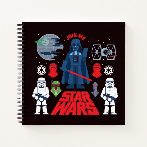 Darth Vader Join Me Cartoon Illustration Notebook