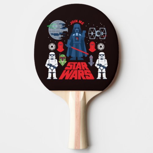 Darth Vader Join Me Cartoon Illustration Ping Pong Paddle