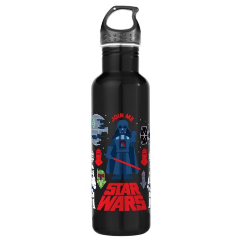 Darth Vader Join Me Cartoon Illustration Stainless Steel Water Bottle