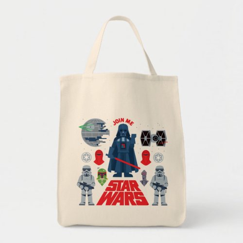 Darth Vader Join Me Cartoon Illustration Tote Bag