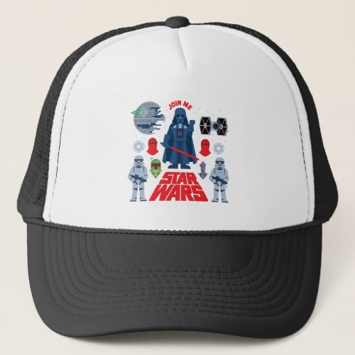 Darth Vader Join Me Cartoon Illustration Trucker Hat