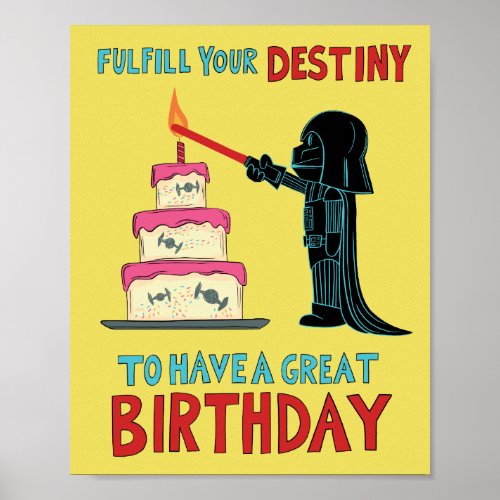 Darth Vader Lighting Birthday Candle Poster