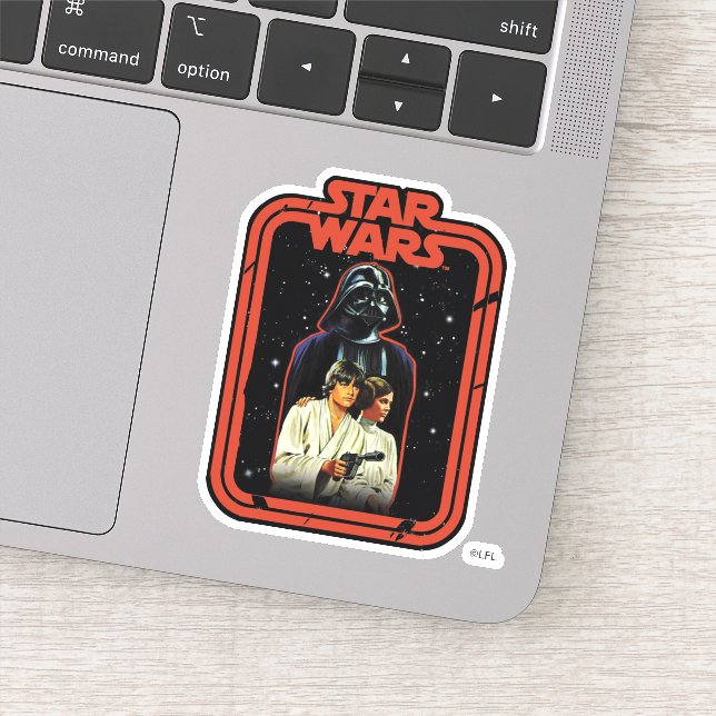 Darth Vader, Luke, & Leia Star Wars Framed Graphic Sticker (Detail)