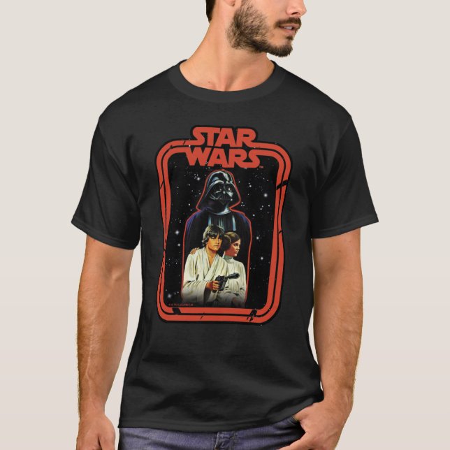 Darth Vader, Luke, & Leia Star Wars Framed Graphic T-Shirt (Front)