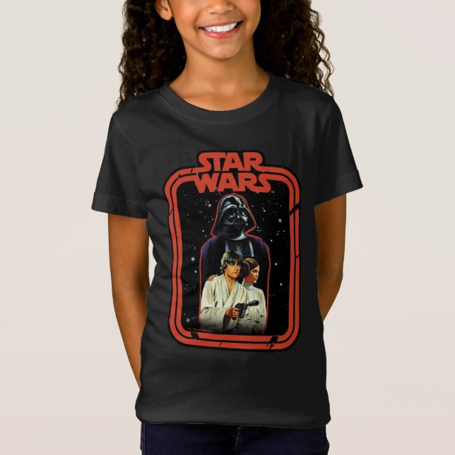 Darth Vader, Luke, & Leia Star Wars Framed Graphic T-Shirt (Front)