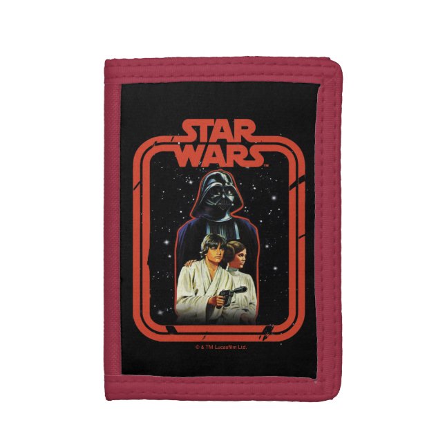 Darth Vader, Luke, & Leia Star Wars Framed Graphic Trifold Wallet (Front Vertical)