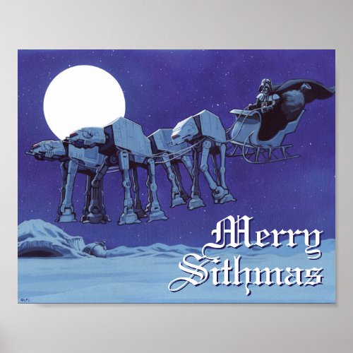 Darth Vader Santa Claus  AT_AT Reindeer Over Hoth Poster