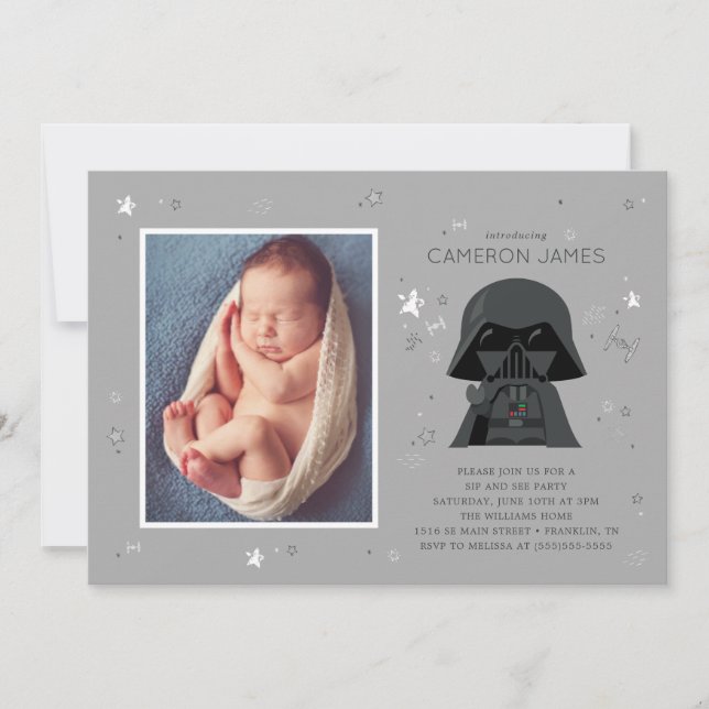 Darth Vader | Sip and See Party - Photo Invitation (Front)