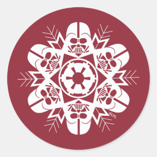 Darth Vader Snowflake Design Classic Round Sticker