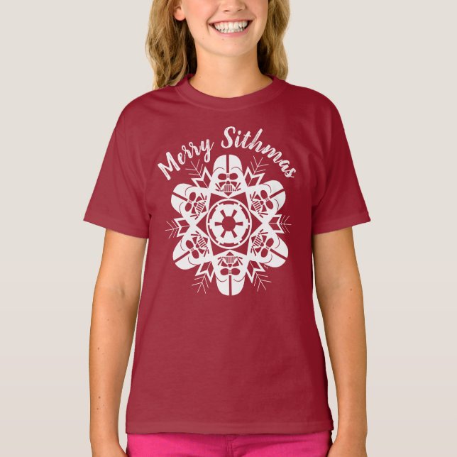 Darth Vader Snowflake Design T-Shirt (Front)