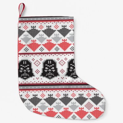 Darth Vader &amp; Star Destroyer Cross-Stitch Pattern Small Christmas Stocking