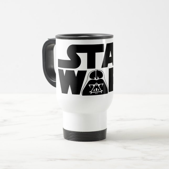 Darth Vader Star Wars Logo Travel Mug (Front Left)