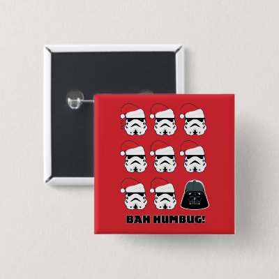 Darth Vader &amp; Stormtrooper "Bah Humbug!" Button