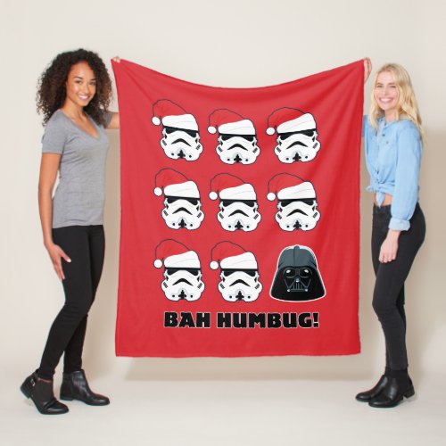 Darth Vader  Stormtrooper Bah Humbug Fleece Blanket