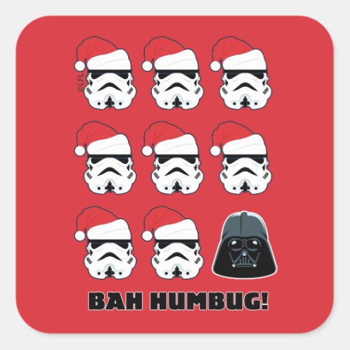 Darth Vader  Stormtrooper Bah Humbug Square Sticker