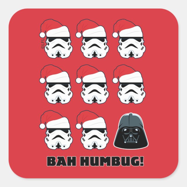 Darth Vader & Stormtrooper "Bah Humbug!" Square Sticker (Front)