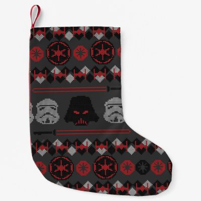 Darth Vader &amp; Stormtrooper Cross-Stitch Pattern Small Christmas Stocking