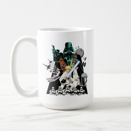 Darth Vader Vs Rebels Cartoon Illustration Coffee Mug