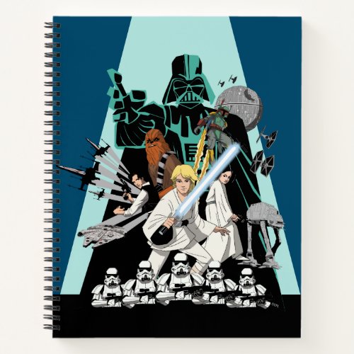 Darth Vader Vs Rebels Cartoon Illustration Notebook