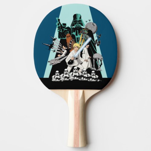 Darth Vader Vs Rebels Cartoon Illustration Ping Pong Paddle