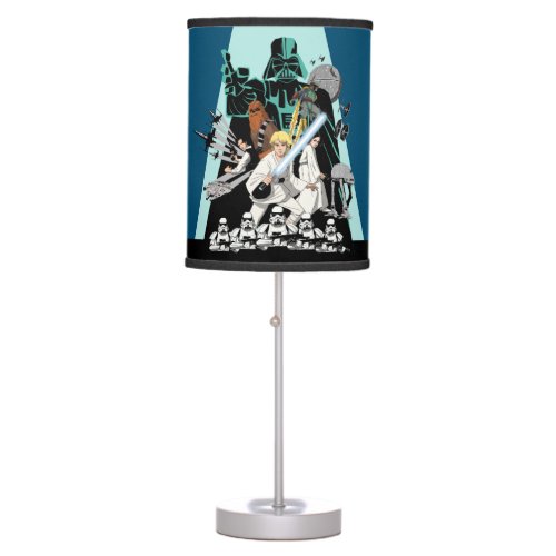 Darth Vader Vs Rebels Cartoon Illustration Table Lamp