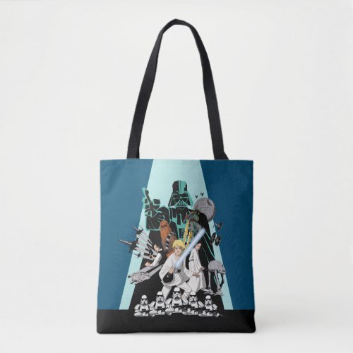 Darth Vader Vs Rebels Cartoon Illustration Tote Bag